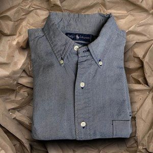 Men Cotton Long Sleeves Button Down Denim Shirt M